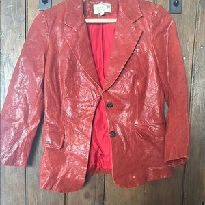 Elizabeth and James  Red Blazer Leather Jacket